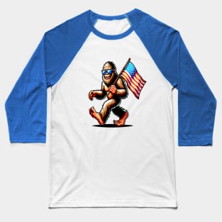 Patriotic Bigfoot Baseball T-Shirt